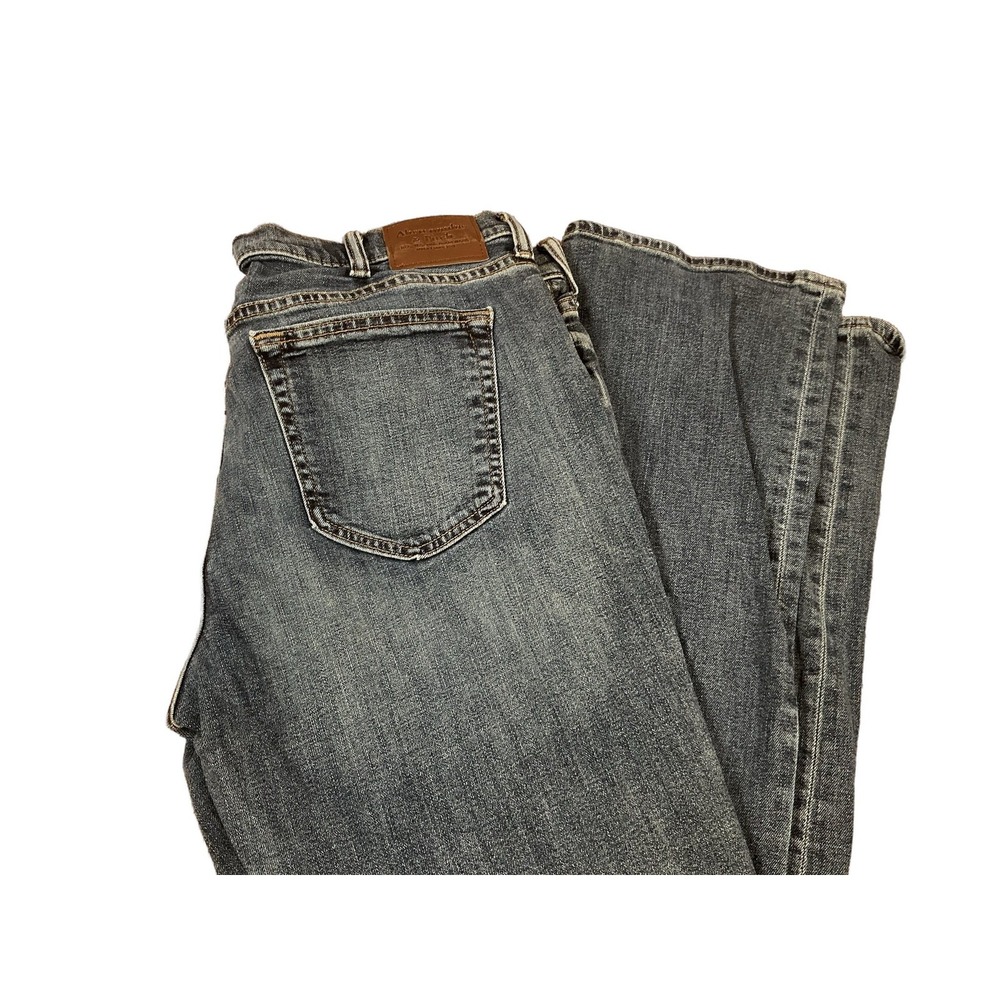 Abercrombie & Fitch Bootcut Stretch Jeans Mens 36W x 32L Blue Mid Rise Denim
